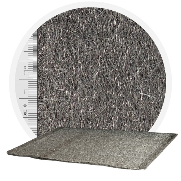 Laine d’acier inoxydable 1.4113 - 1000 mm, 70 μm, ± 1200 gr/m2 (au mètre)